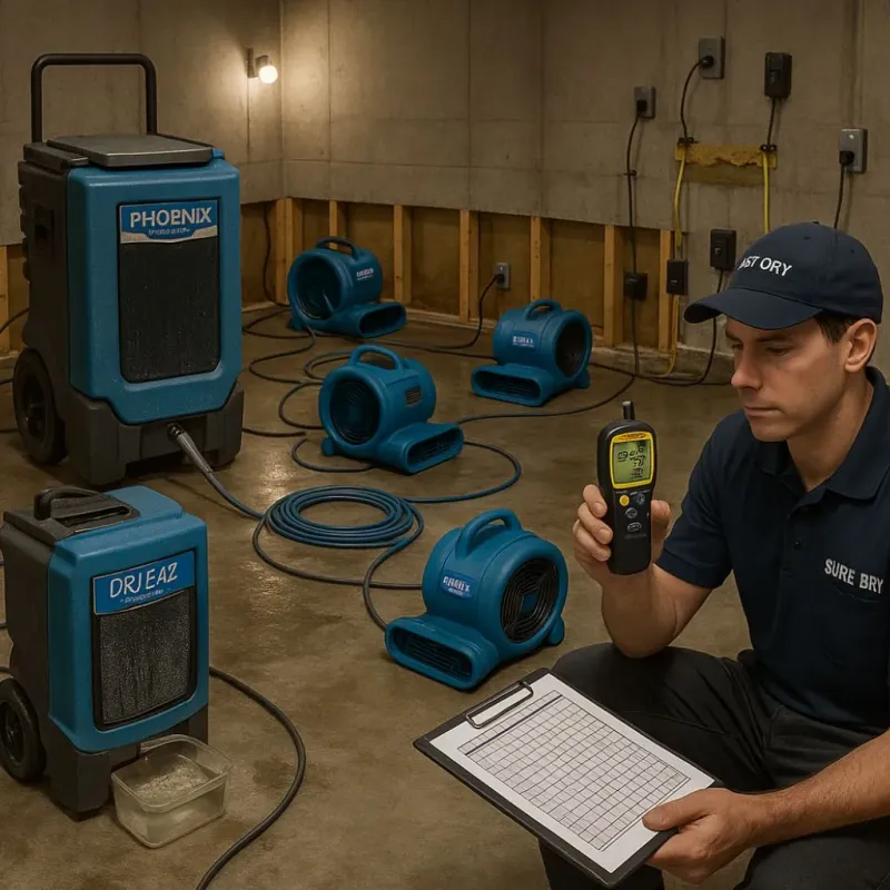 Structural Drying and Dehumidification process in Helper, UT